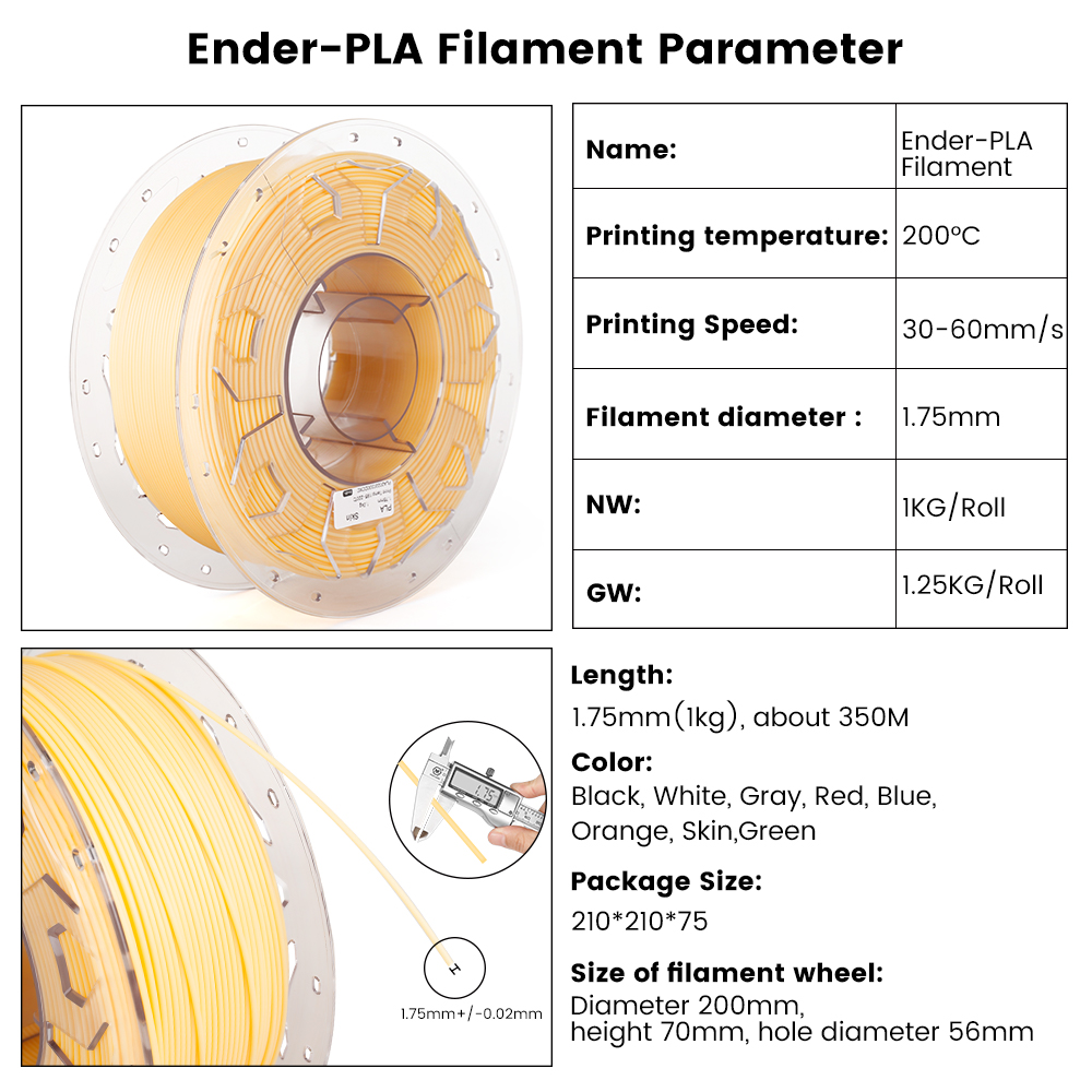 creality pla filament, 1.75mm ender pla filament bundles